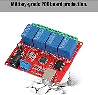 Vista 4 de Diyeeni Módulo de relé de interruptor de control USB de 4 canales de 12 V, controlador de interruptor de placa de relé, placa de expansión