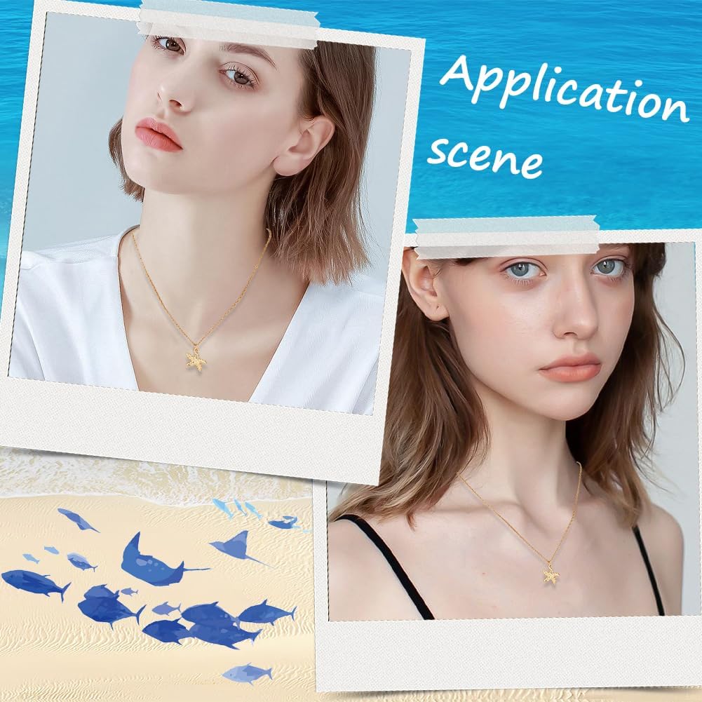 Beebeecraft 12Pcs 3 Styles Starfish Charms 18K Gold Plated Summer Ocean Sea Animal Charm for Jewelry Making DIY Crafts Earring Necklace Bracelet