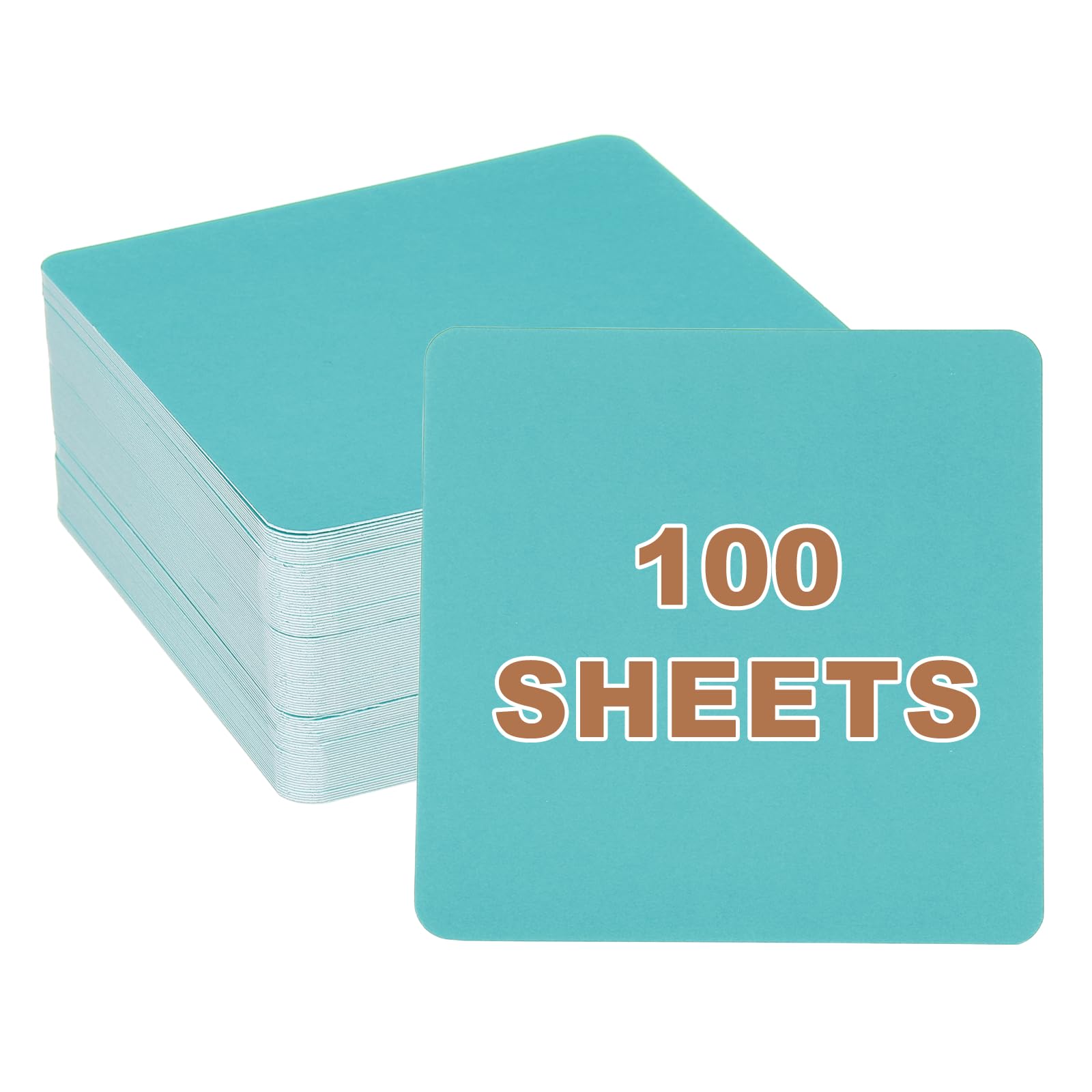 PATIKIL 4x4 Large Blank Cardboard Message Card, 100 Sheets 320GSM Square Thick Square Note Card Stock for Word Message DIY Flash Study Guide, Sky Blue
