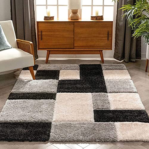 Image of F & B RUGS ; SUPERIOR QUALITY PRODUCTS Firoz and Brothers Handwovenarpe Super Soft Indoor Modern Shag Microfiber 2 Inch Thickness Fluffy 12x15 feet Multi