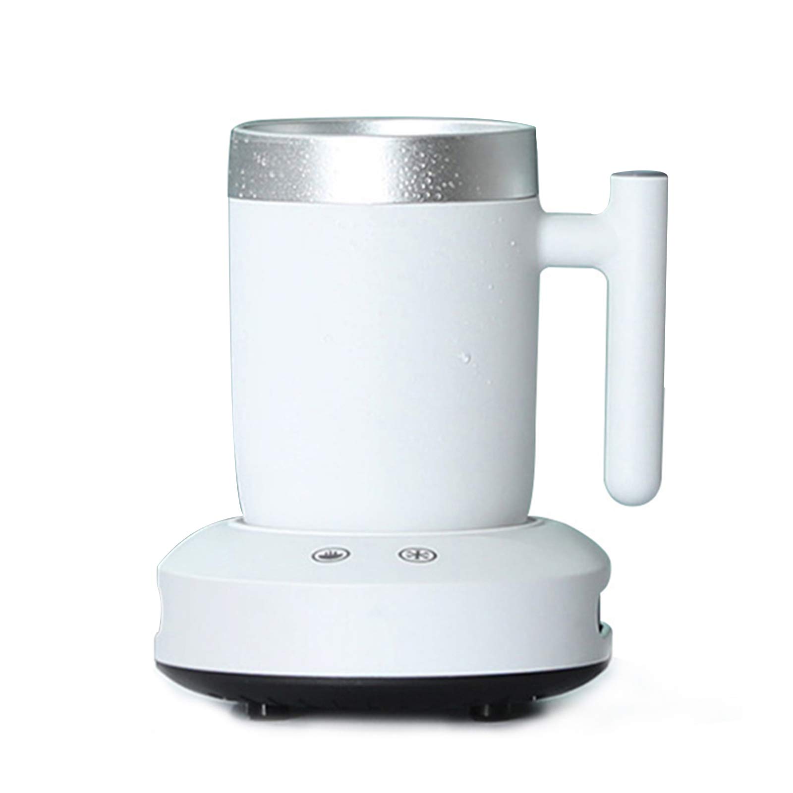 Chauffe-Tasse électrique USB Réchauffeurs Constante Tasse Chaude Seau à Glace Glacon Isotherme de Bureau Tasse Portable à Double Usage de Refroidissement Rapide et Le Chauffage,Blanc
