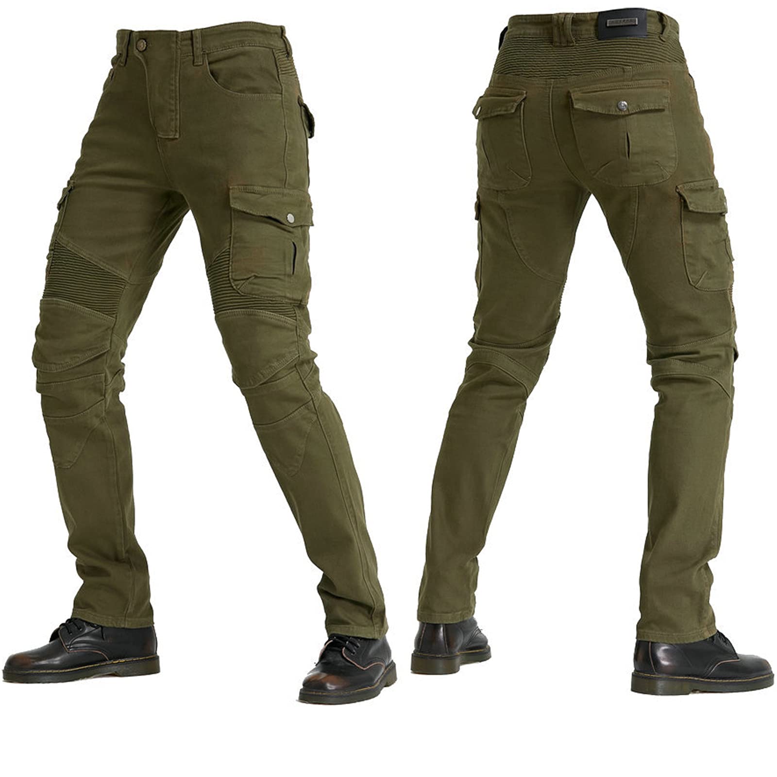 Pantaloni da Moto da Uomo,Moto Biker Jeans Pantaloni Protezione Armature Motorcycle Pants da Ciclismo,Impermeabili Cargo Pantaloni da Corsa (Grigio,M)