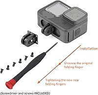 Vista 6 de Dedos plegables de repuesto para Gopro, adaptador de base de montaje plegable magnético con puerto de conector de trípode estándar de 14, compatible