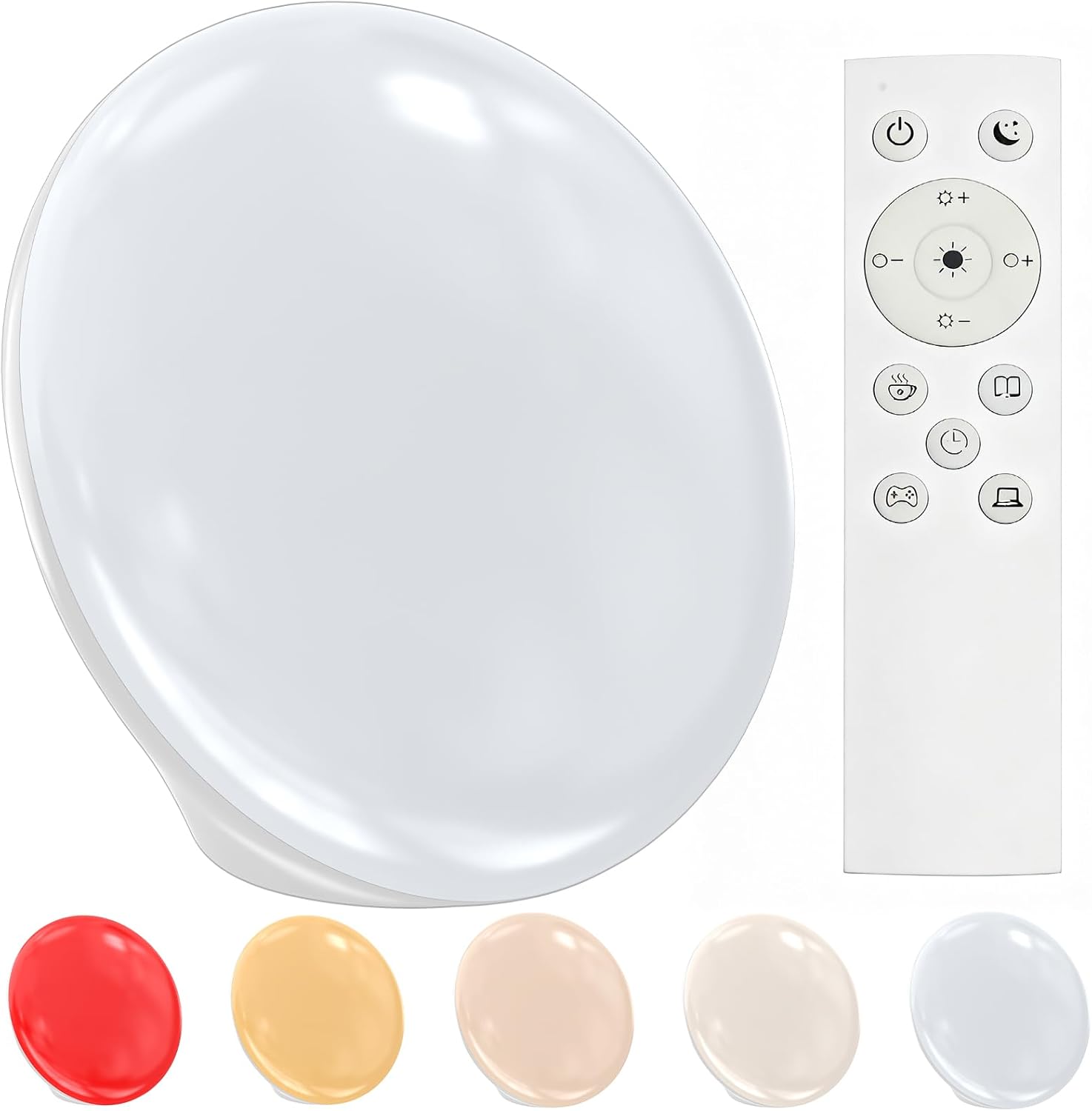 670nm Red Light Therapy Sleep Device & 10,000 Lux Sun Lamp – Dual Function Sleep Aid and Sunlight Lamp, Red Night Light Lamp to Support Deep Relaxation and Improve Sleeping for Adult & Kid Bedroom