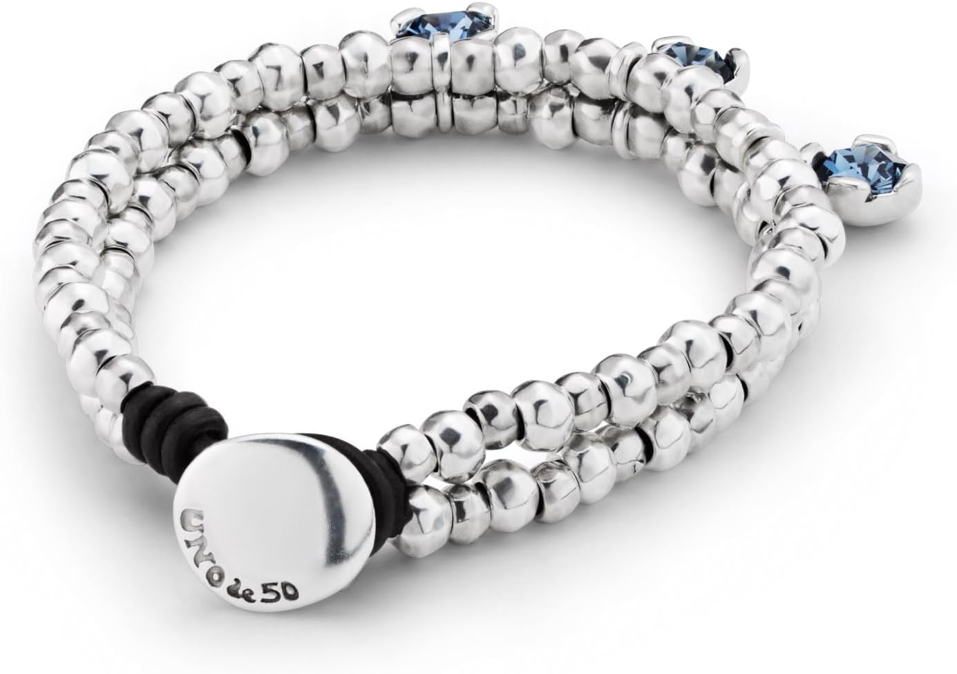 Uno de 50 SUBLIME BRACELET with 3 Faceted Swarovski Blue Crystals CHARISMATIC image 5