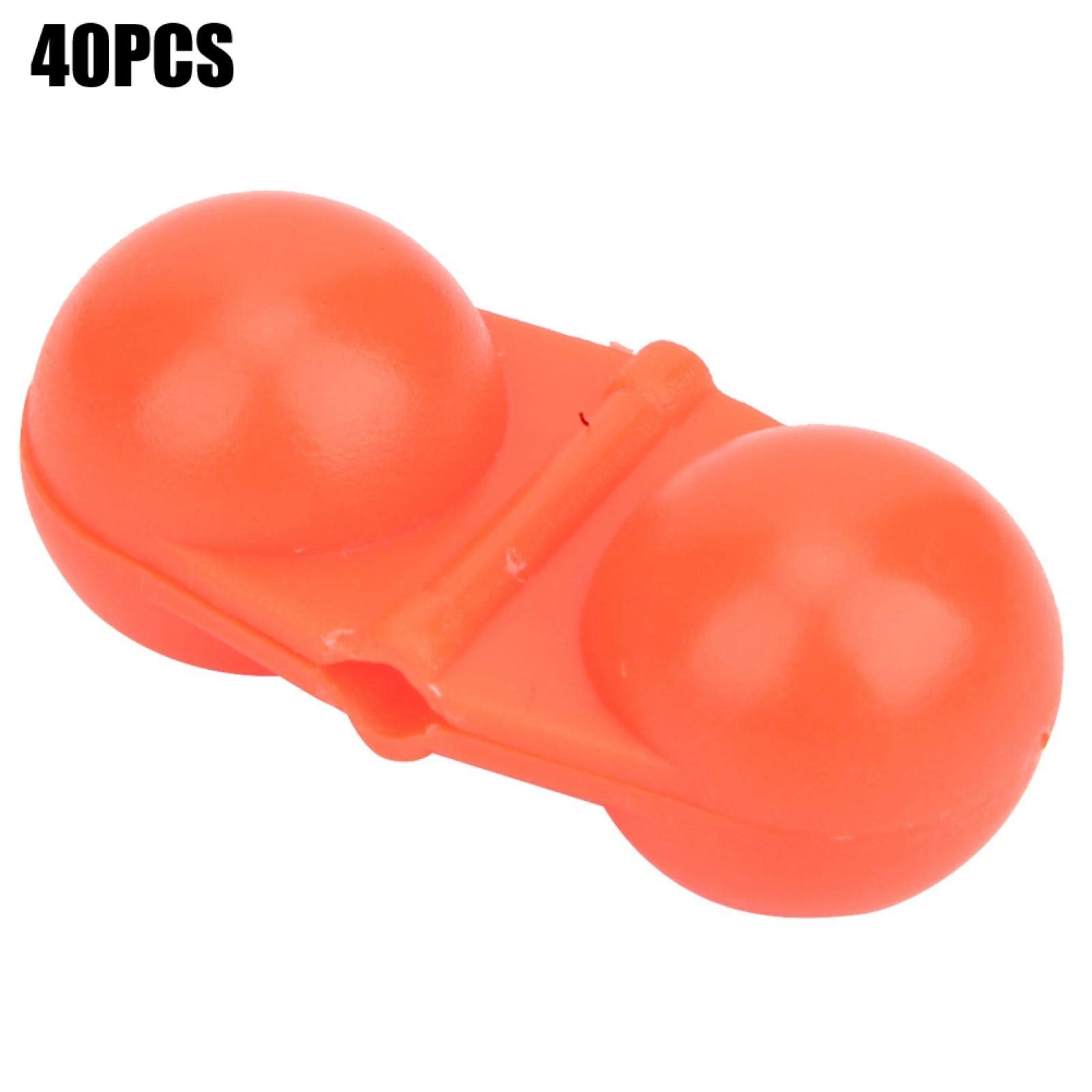 40Pcs Fishing Rattle Portable Double Rattle Fishing Lure Sea Fishing Attractor Twin Bells Fishing Tackle(red)