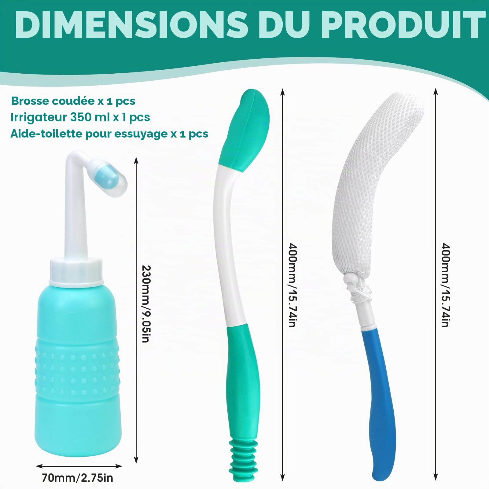 Aide à L'essuyage des Toilettes, Pliable Essuie Fesse Aide aux Toilettes pour Handicapée Agée Femme Enceinte