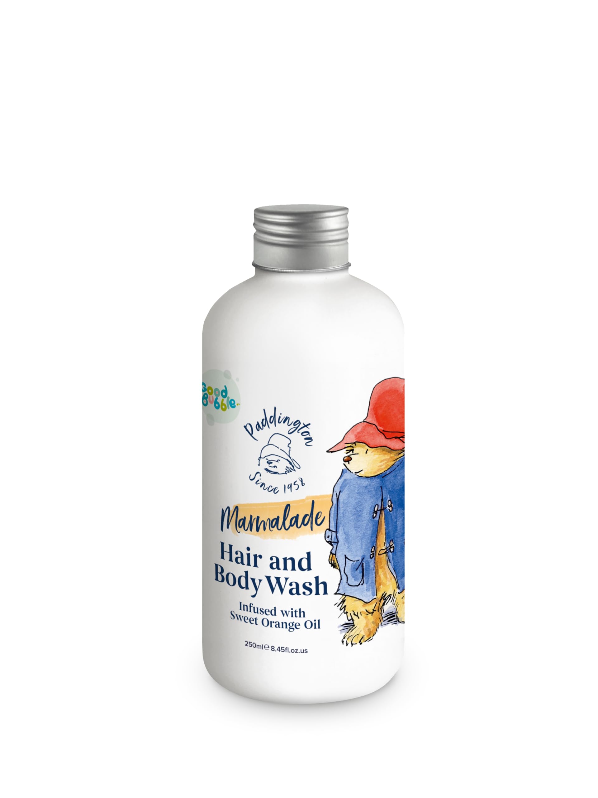 Good Bubble Paddington Bear Marmalade 2-in-1 Hair & Body Wash with Sweet Orange Oil (250ml), Sulphate-Free, Gentle