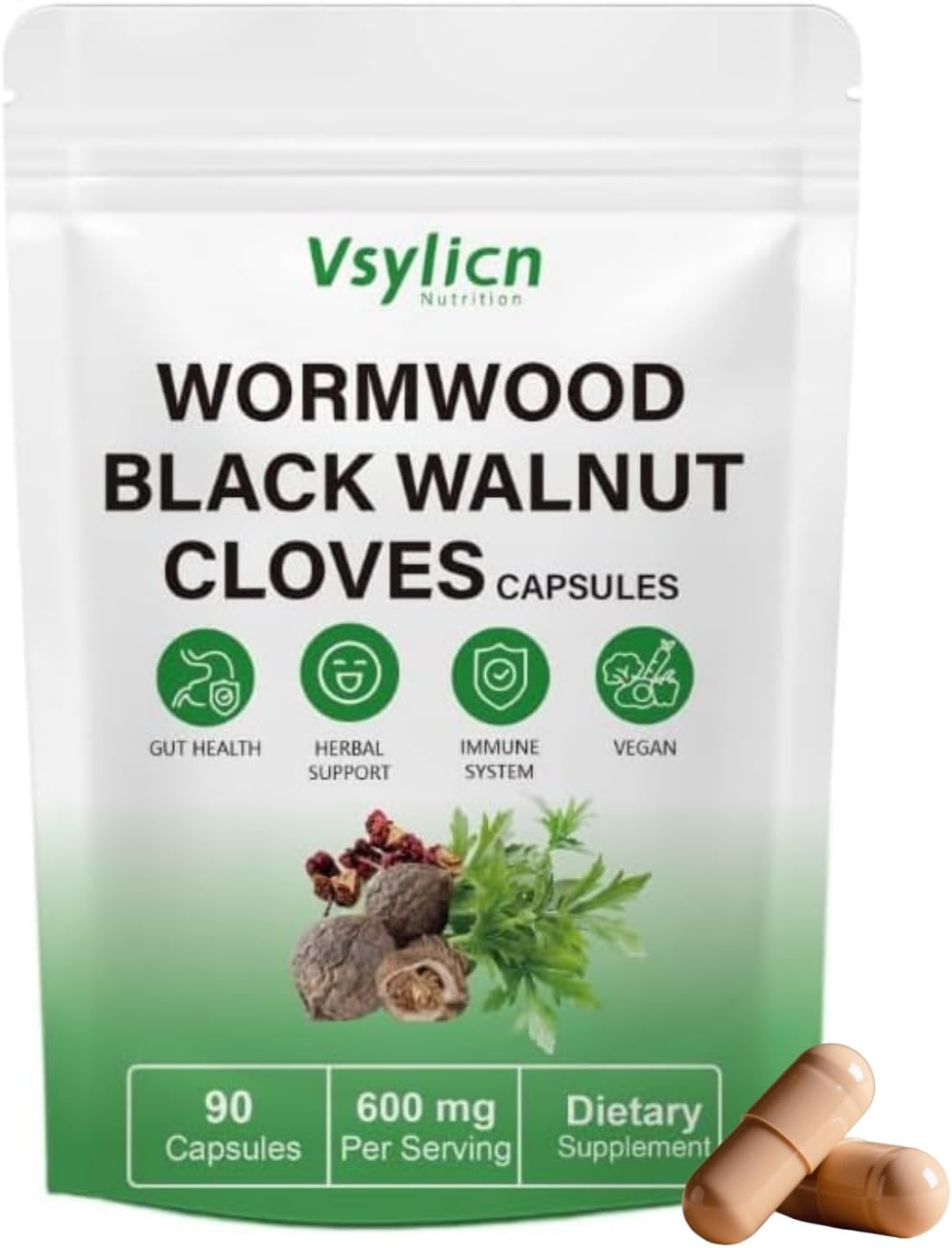 Wormwood Black Walnut and Clove Detox Cleanse for Humans – 90 Capsules – High Strength Supplement for Humans – Candida Cleanse – Gut & Colon Support – Natural Herbs for Intestinal Detox