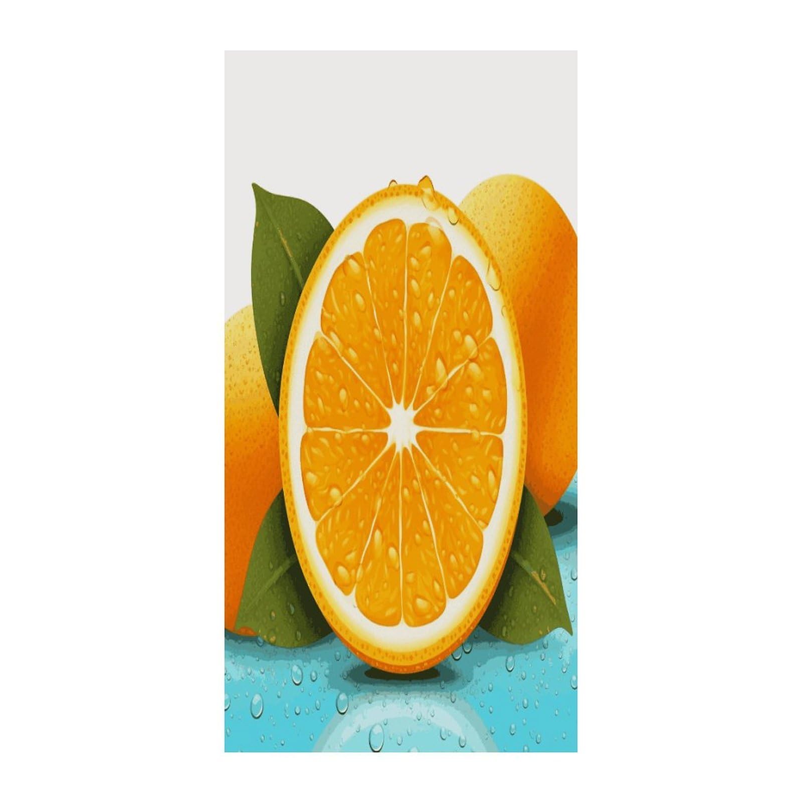 Fekiloot Style Fresh Orange Fruit Door Curtain Room Divider Curtains