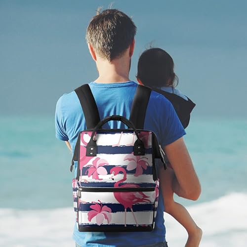 Miniatura 7 de cfpolar Mochila de pañales de flamenco de verano, mochila de flamenco tropical, para maternidad, recién nacido, bolsas grandes para bebés para