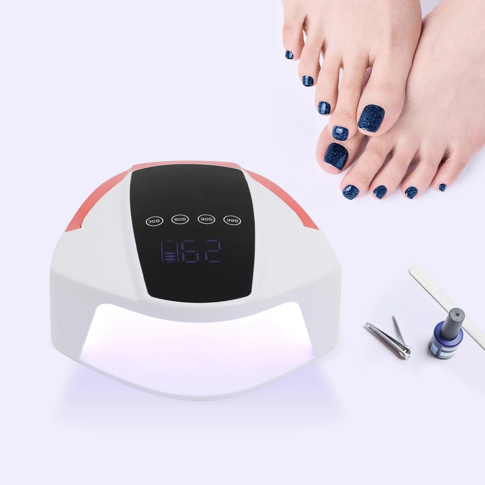 Lampa LED do paznokci, Akumulatorowa lampa do paznokci LED, biurkowa manicure, automatyczna z czujnikiem UV i suszarką