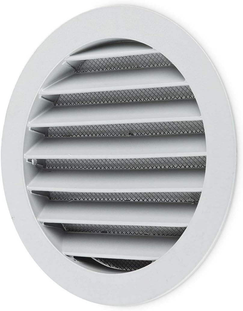 calimaero WSGG Air Vent Cover 5 inch Extractor Fan Air Vent Covers for Walls Inside or External Fixed Louvre with Fine Insect Mesh 125 mm