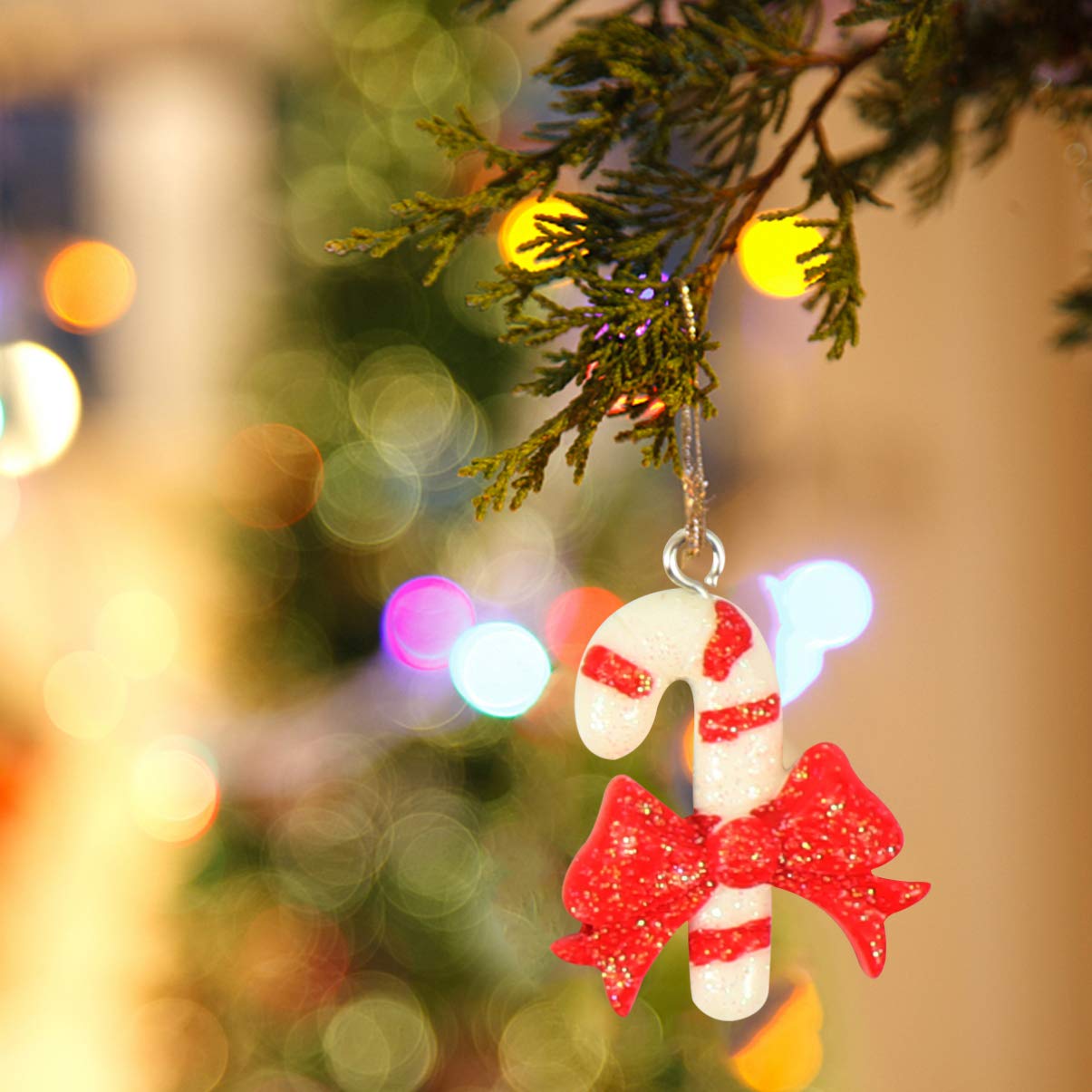72 Piezas colgante de navidad pequeños adornos para mini árbol pequeños adornos para el árbol de navidad obsequios personalizados presentes personalizados colgante de resina