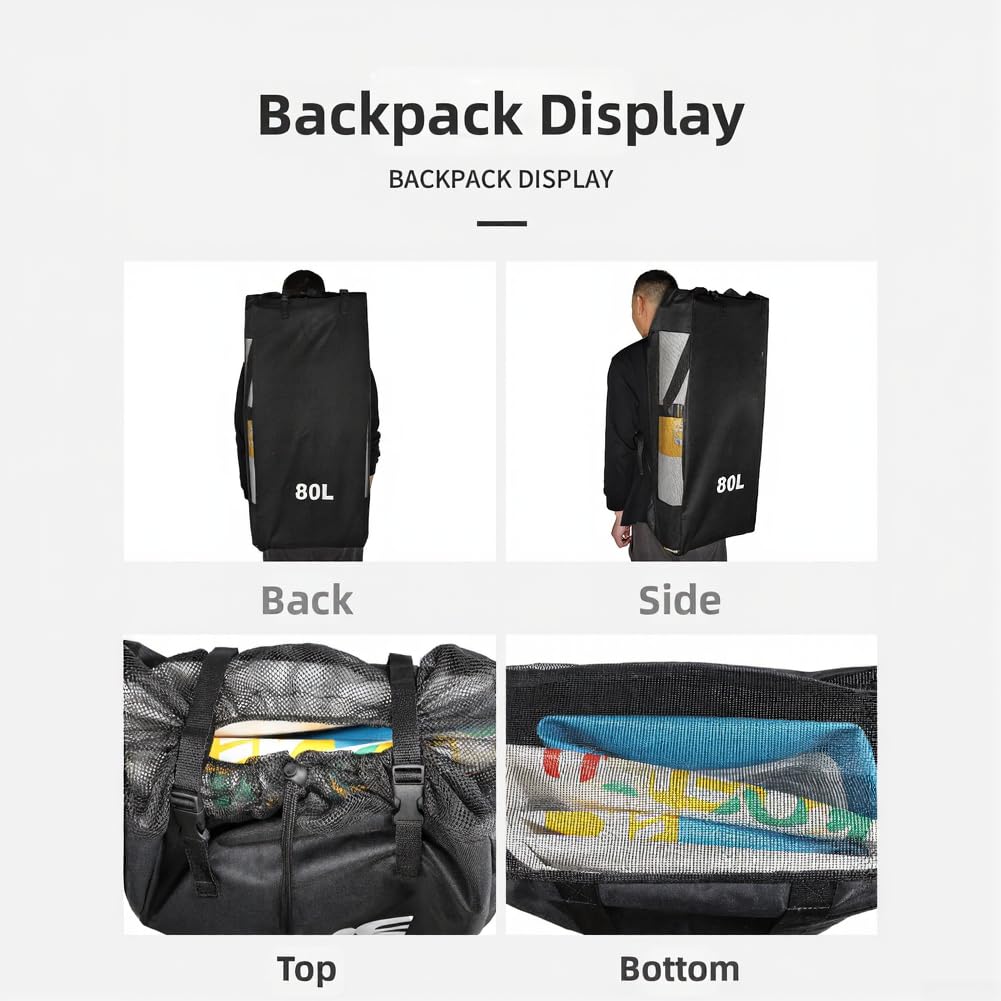 Yhenlovtt Paddle Board Carry Bag, Multi-Size 80L-125L Black, as picture show, Quick drying bag - Image 8