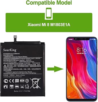 Replacement Battery Compatible with BM3E Xiaomi Mi 8 M1803E1A with Toolkit
