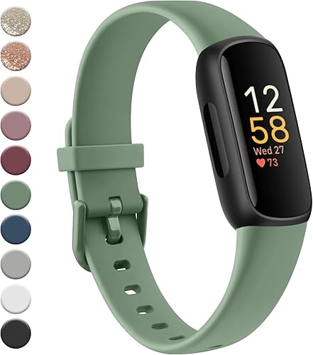 Meliya Fitbit Inspire 3 bandas para mujeres y hombres, correa ajustable de silicona suave de repuesto compatible con Fitbit Inspire 3 Fitness Tracker