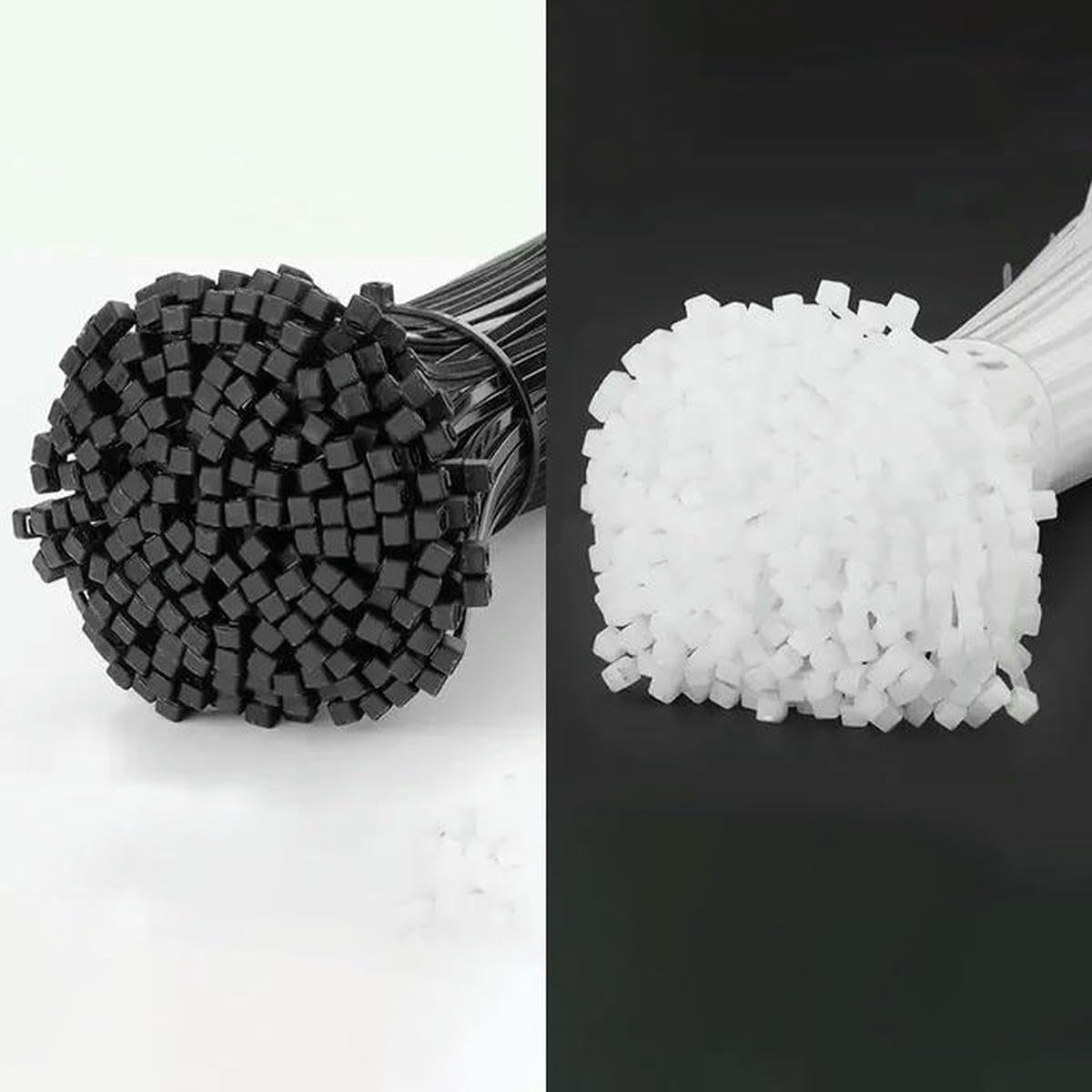 Bsguz 3X150mm(1000Pcs) 250/500/1000Pcs Self-Locking White Black Nylon Cable Zip Ties Fastening Ring Nylon Clamp Strap With Lock 3 * 100 4 * 300-4 Pack(White)