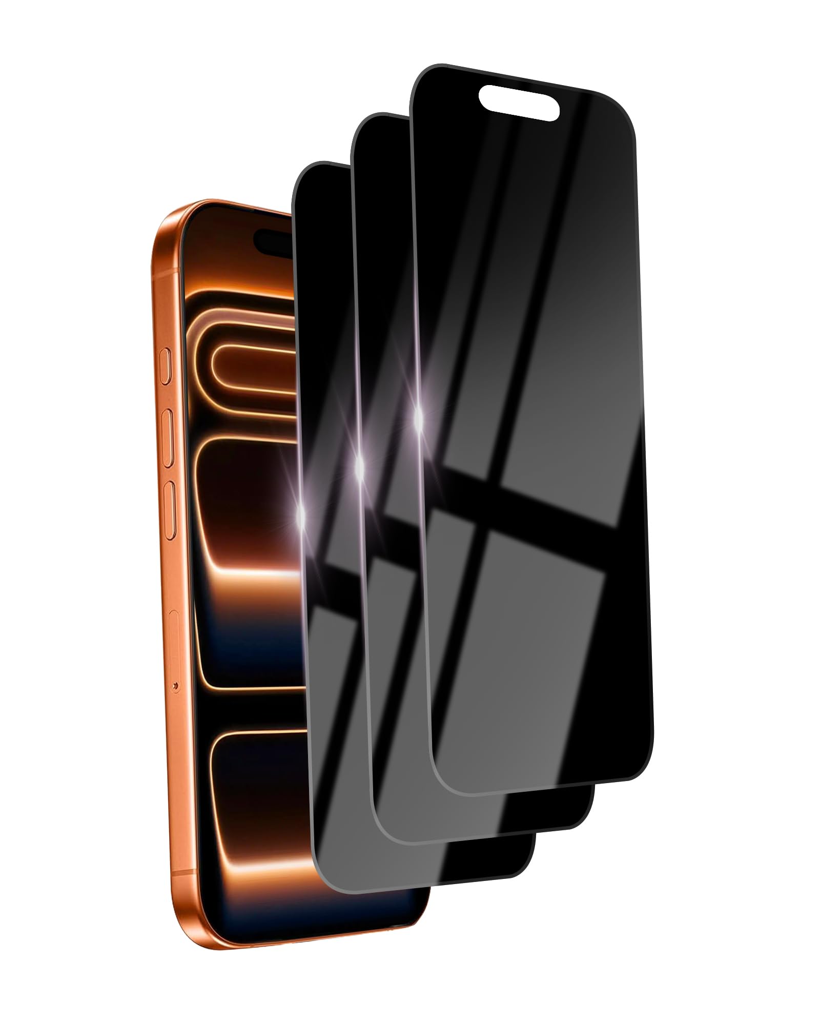 Ifaeveus 3 Pack Privacy Screen Protector for iPhone 17 Pro Max Tempered Glass 6.9inch Private Saver Anti-Spy Eye Protection Anti-Scratch Full Coverage