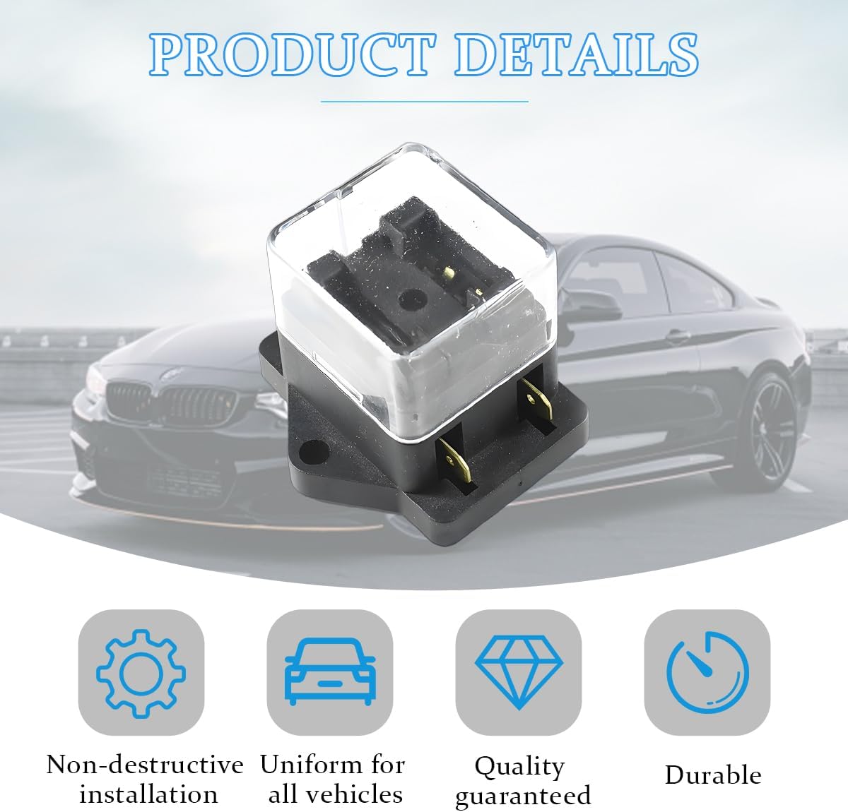 2 Way Blade Car Fuse Block Box Holder, Standard Vehicle Circuit Blade Fuse Box with Protection Cover, Automotive Power Distribution Panel, Universal for SUV Automobile Truck