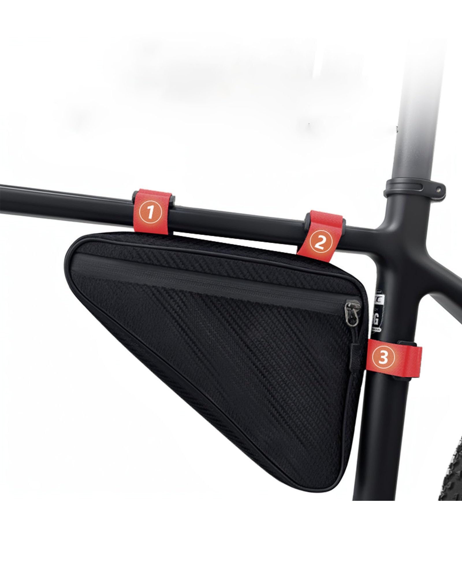 YounBeauty Bike Triangle Cycling Bicycle Front Tube Frame Pouch Saddle Bag, Black