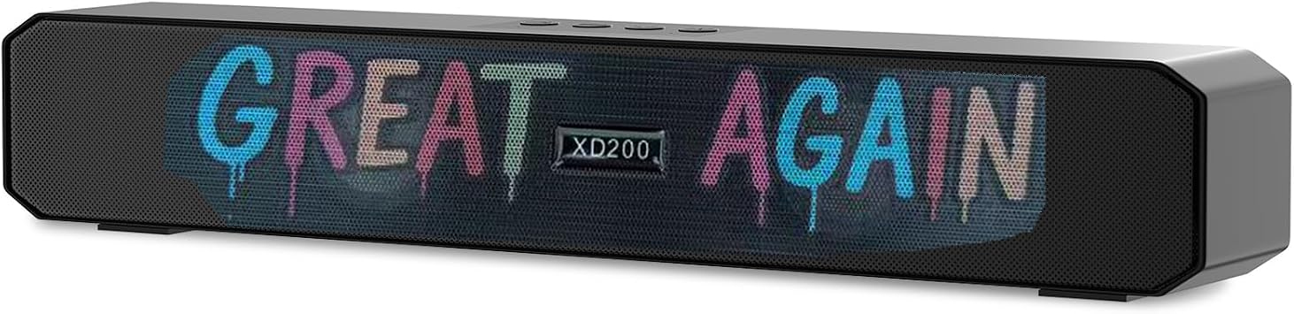 Portable Wireless Speaker Home Bluetooth Sound Bar with Multi-Color Flashing Lights Compatible for PC, Laptop, Smartphones Black & Blue
