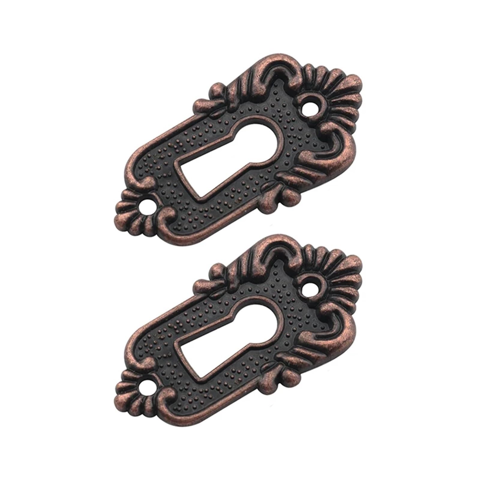 Usohjz One Color 2Pcs Vintage Keyhole Cover Drawer Key Escutcheon Piece Corner Stick Classic Decorative Code Lock Alloy