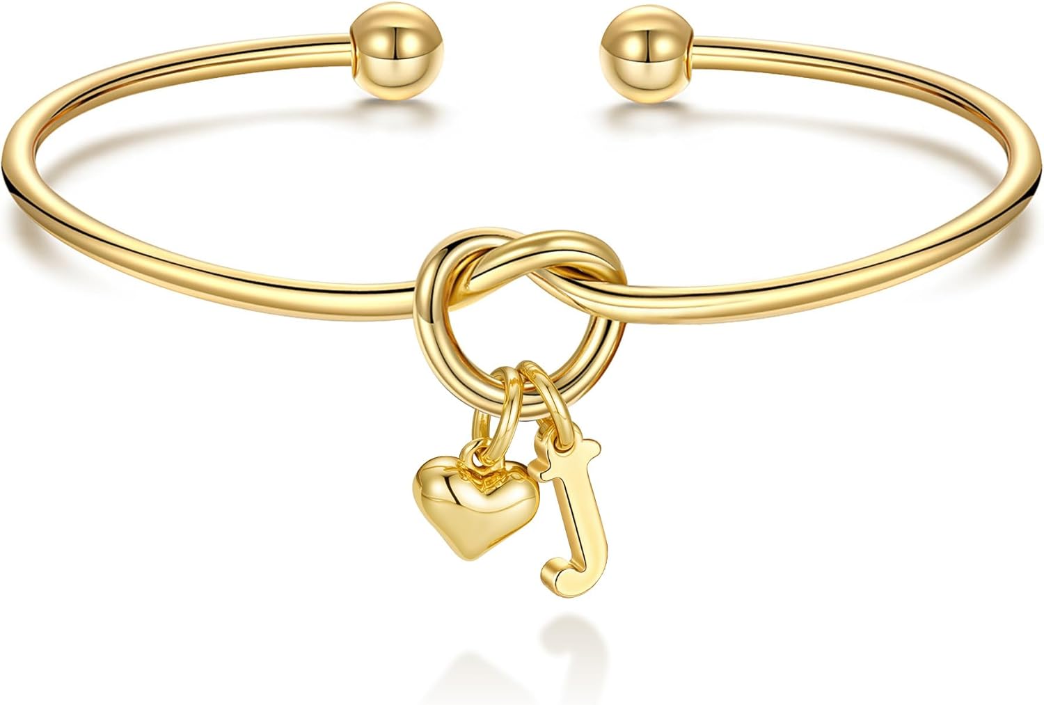 M MOOHAM Valentines Gifts for Her Teen Girls - Knot Initial Bracelets for Women Bridesmaids Proposal Gift Bridesmaid Gift Heart Initial Bracelet Friendship Bracelets Valentines Gifts for Women Sister