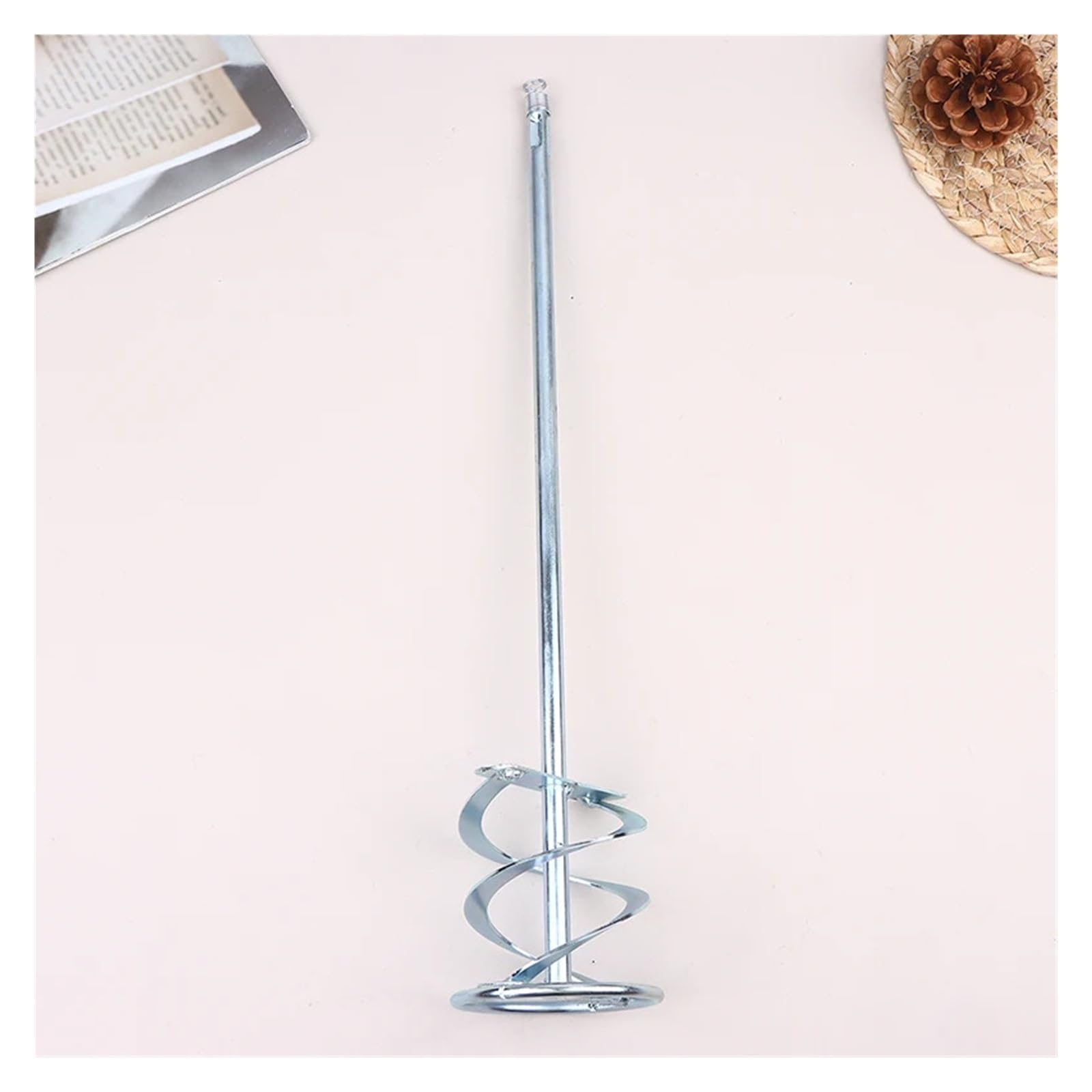 Paleta mezcladora acero Q235 400x80mm para taladro, pintura y cemento | Mezcla sin grumos en cubos de 5 galones. Acero resistente, diseño espiral eficiente.(3pcs)