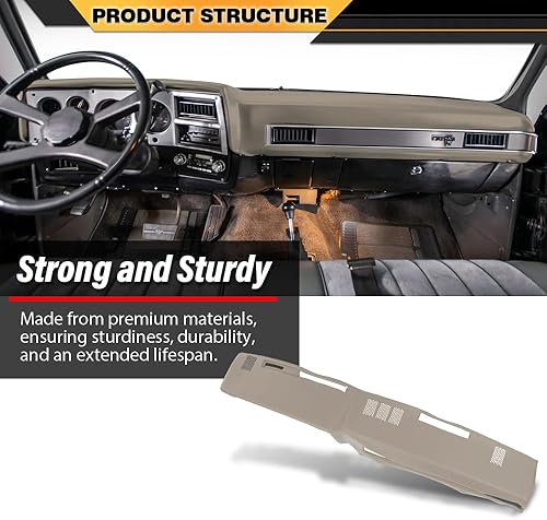 Miniatura 3 de Cubierta de salpicadero compatible con Chevy tamaño completo GMC 1981-1987compatible con Chevy SUV GMC 1981-1991 cubierta de tablero beige