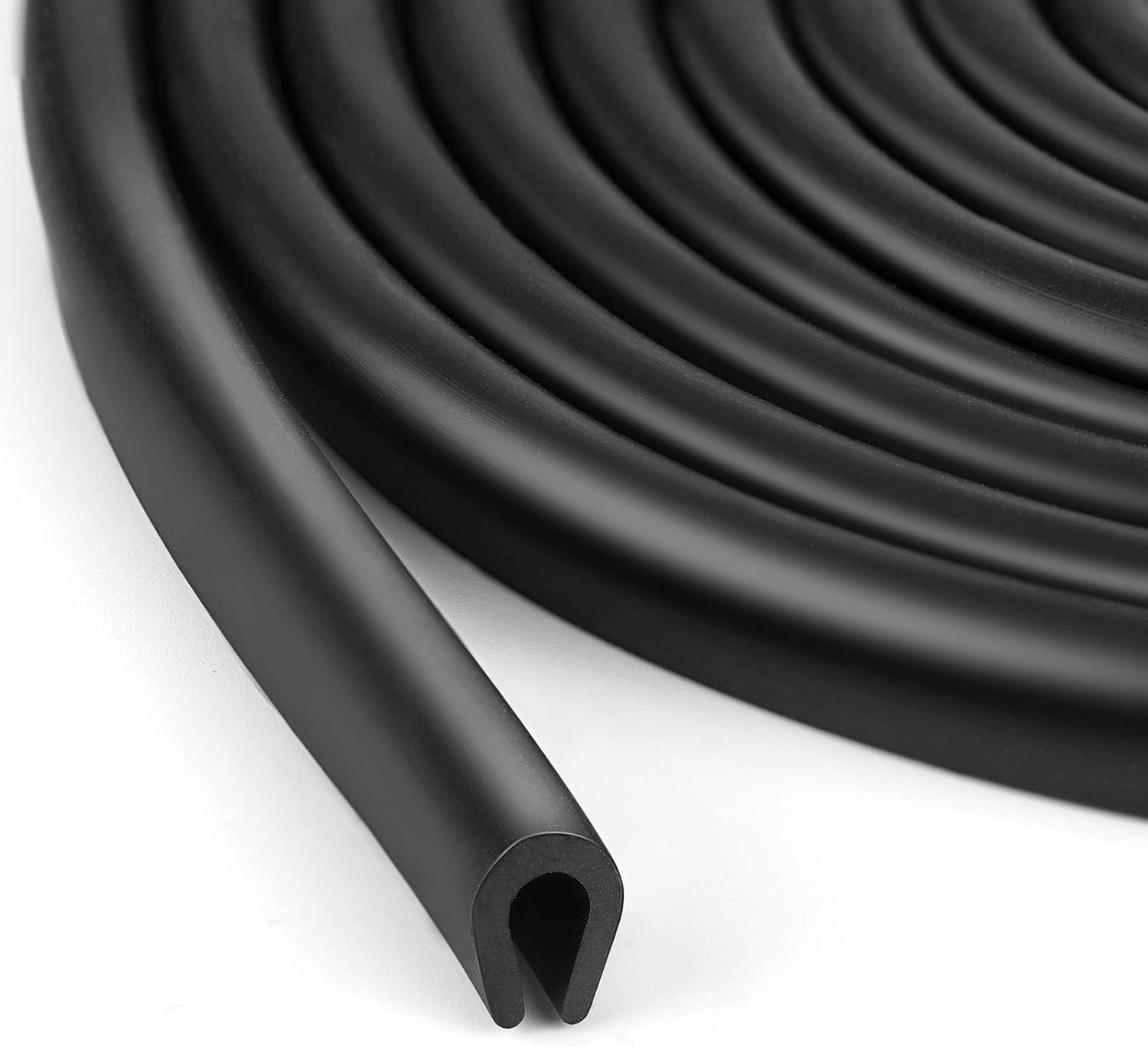 Rubber U Channel Edge Trim, Black Metal Edge Protector, Fit for 0.16