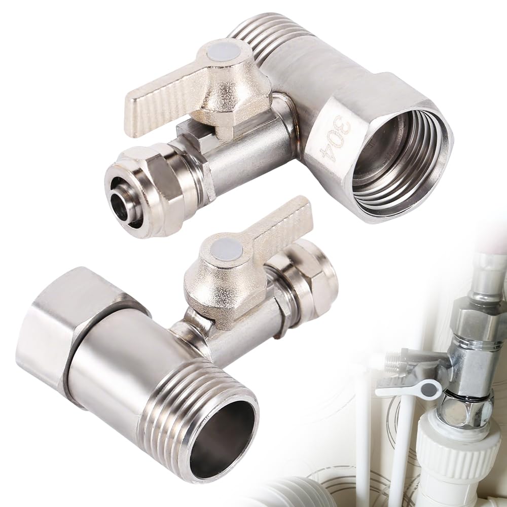 Riisoyu 2 Stücke Wasseranschluss Adapter T-stück, 3/8x3/8x1/