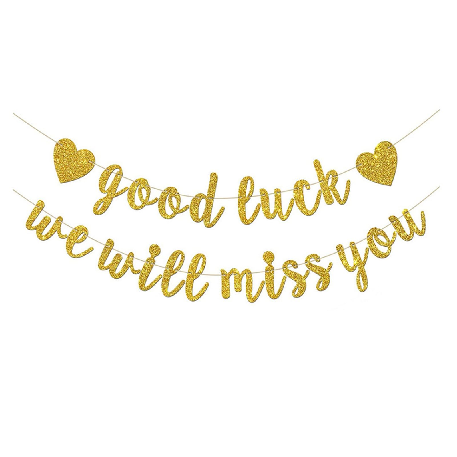 Leaving Banner,Farewell Banner with We Will Miss You & Good Luck (Gold1)