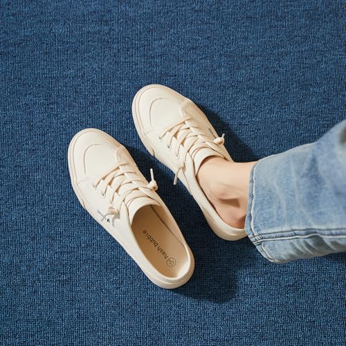 Image of hash bubbie Women's Mules Slip on Sneakers Canvas Tennis Shoes | backless summer close toed sandals non slip on walking casual comfortable
