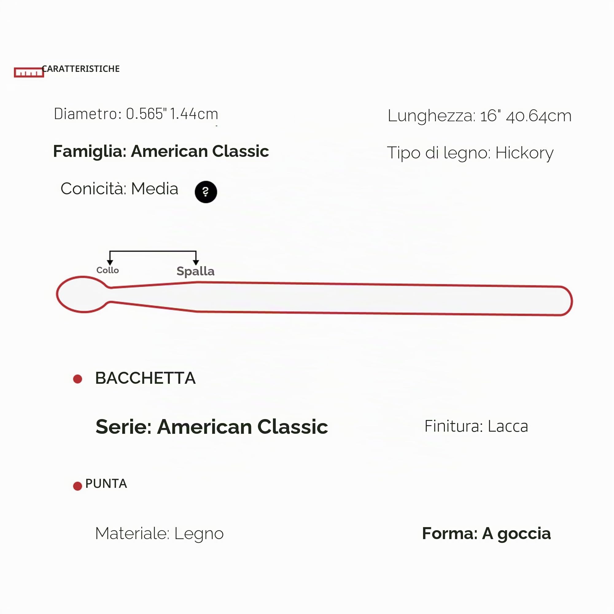 Vic Firth American Classic 5A Bacchette per batteria Hickory Punta legno 4 paia