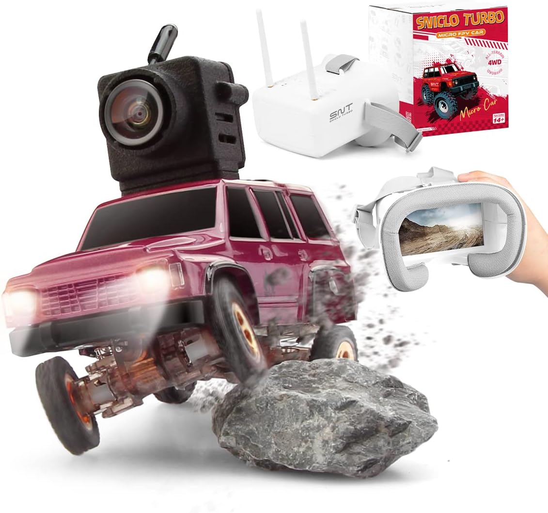 SNICLO RC Cars 3005 Patro Y60 Off-Road Series,1:64 Scale Rc Crawler,Rc Car with HD Camera and FPV Goggles,30 Min of Use in FPV Mode Monster Trucks for Adults(Red)