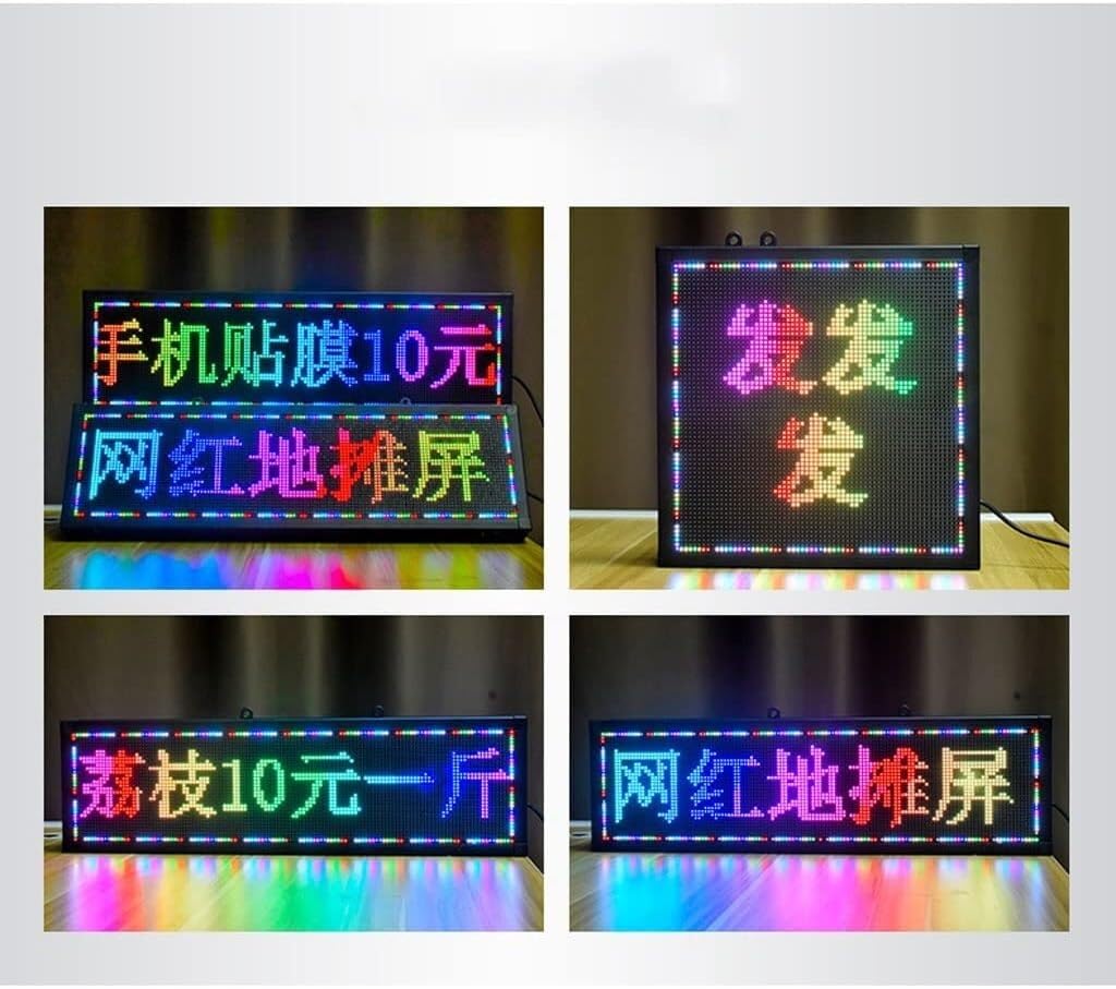 Kolorowy wyświetlacz LED, ekran z logo LED, programowalne światło informacyjne do reklamy komercyjnej(99cm*19cm)