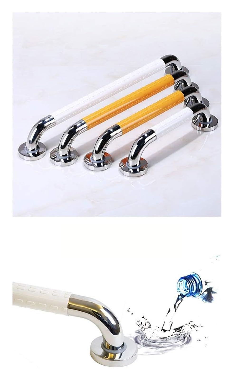 Agarraderas Baño, Barra de Agarre para Baño, Barras de apoyo Manija Soporte de seguridad Pasamanos, barra de apoyo for baño y ducha Barra de apoyo for baño(Yellow,38cm)