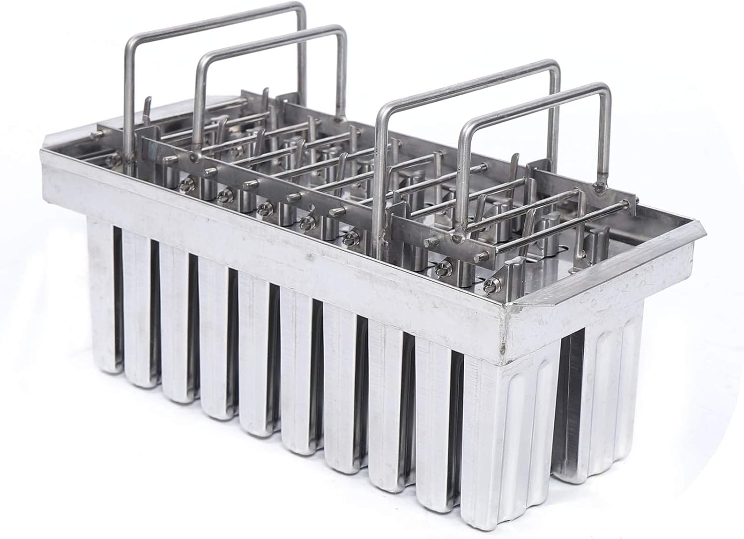 Stainless Steel Ice Lolly Popsicle Molds Kit Ice Pop Lolly Popsicle Stick Holder + Cleaning Brush (20Pcs Style 2)