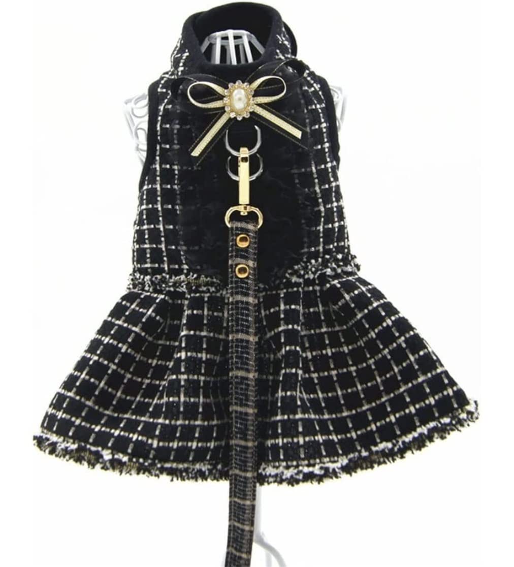 Hundeleine Hundebekleidung Zubehör Halsband Für Haustiere Plaid Für Hunde Mittlere Haustiere Hundegeschirr Und Leine Set Hundeleine Verstellbare(28-33cm)