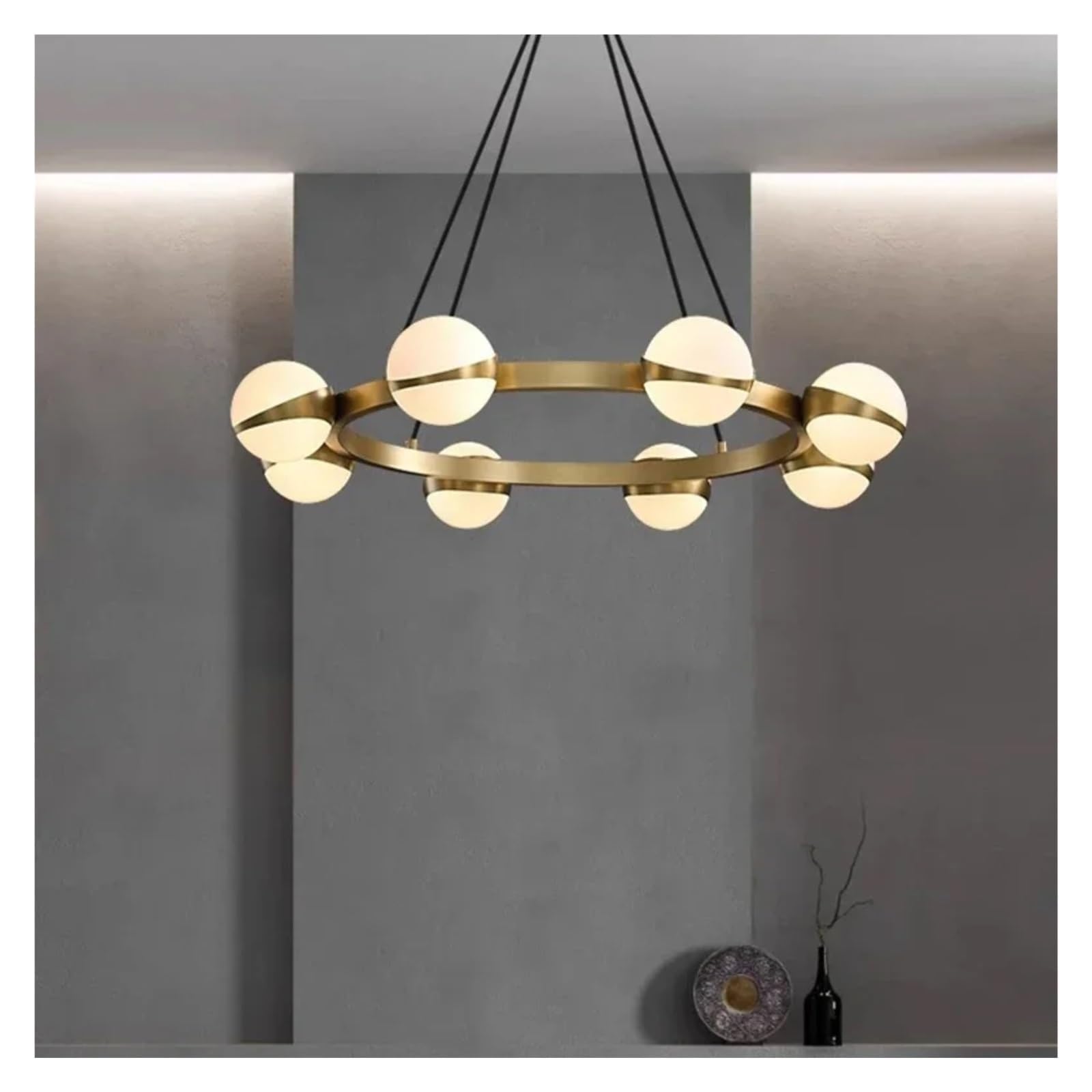 Nowoczesna okrągła lampa wisząca LED G9 do stołu, salonu, jadalni, sypialni, loftu, żyrandola, dekoracyjnych lamp do domu, żyrandoli w stylu vintage (światło naturalne, 8 p