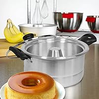 Vista 1 de Bene Casa - Aluminum Flan Mold Double Boiler with Glass Lid (1.6 Liter) - Includes Aluminum Inner Pan (8") - Dishwasher Safe