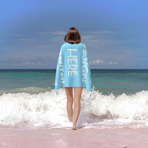 Miniatura 5 de Toalla de playa personalizada para adultos, añade tu texto, imagen, regalo personalizado, toallas de piscina de verano, toalla de baño, 31.5 x 71