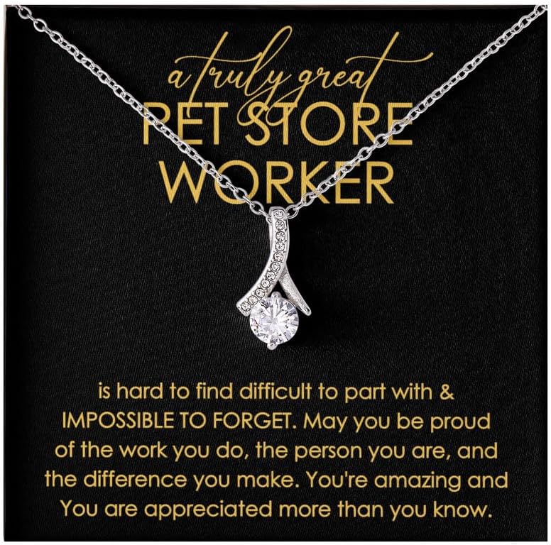 Pet Store Worker Necklace Message Card Box Alluring Standard - Hard To Find Difficult To Part - Appreciation Vet Tech Rescuer Pet Clinic Staff