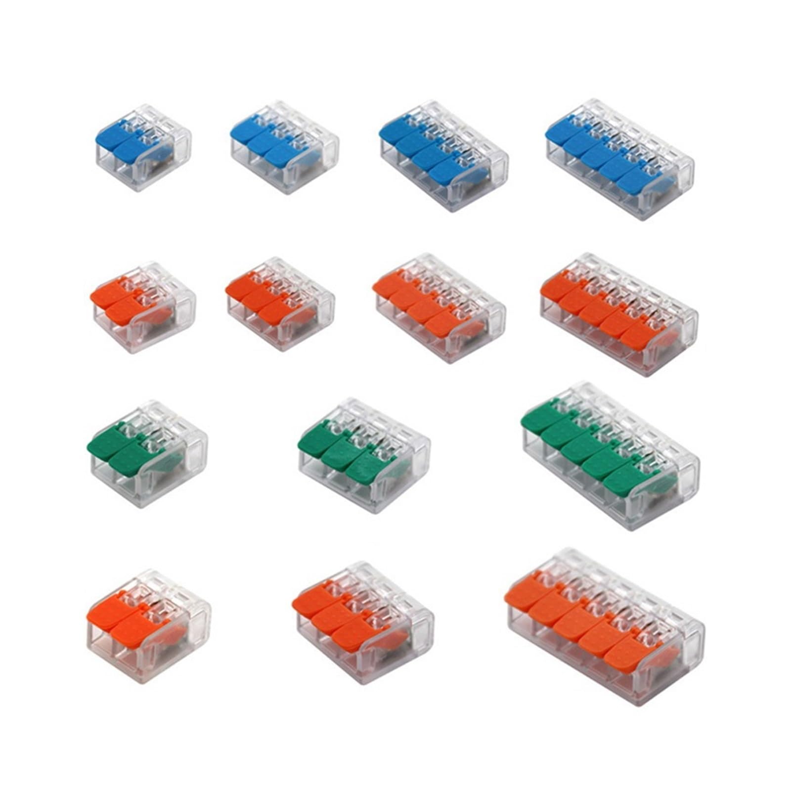 Złącza kablowe Mini szybkozłączka Uniwersalne kompaktowe złącze elektryczne do przewodów wtykowych 4 mm2 6 mm2 Przezroczyste(663WO,100PCS)