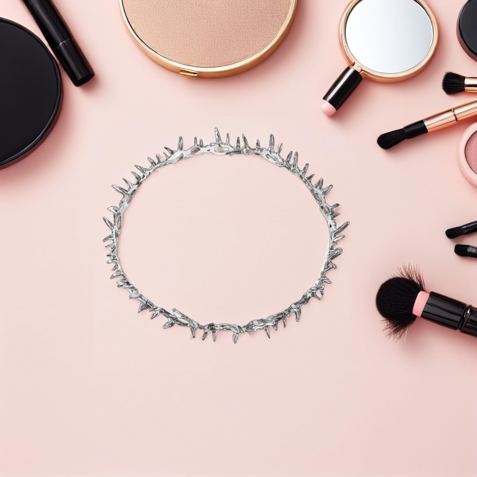POPETPOP Vintage Dornenkrone aus Metall 2 Stück Leicht und Tragbar Haarschmuck für Damen Cosplay und Braut Accessoire für Kurze Haare und Hochzeit
