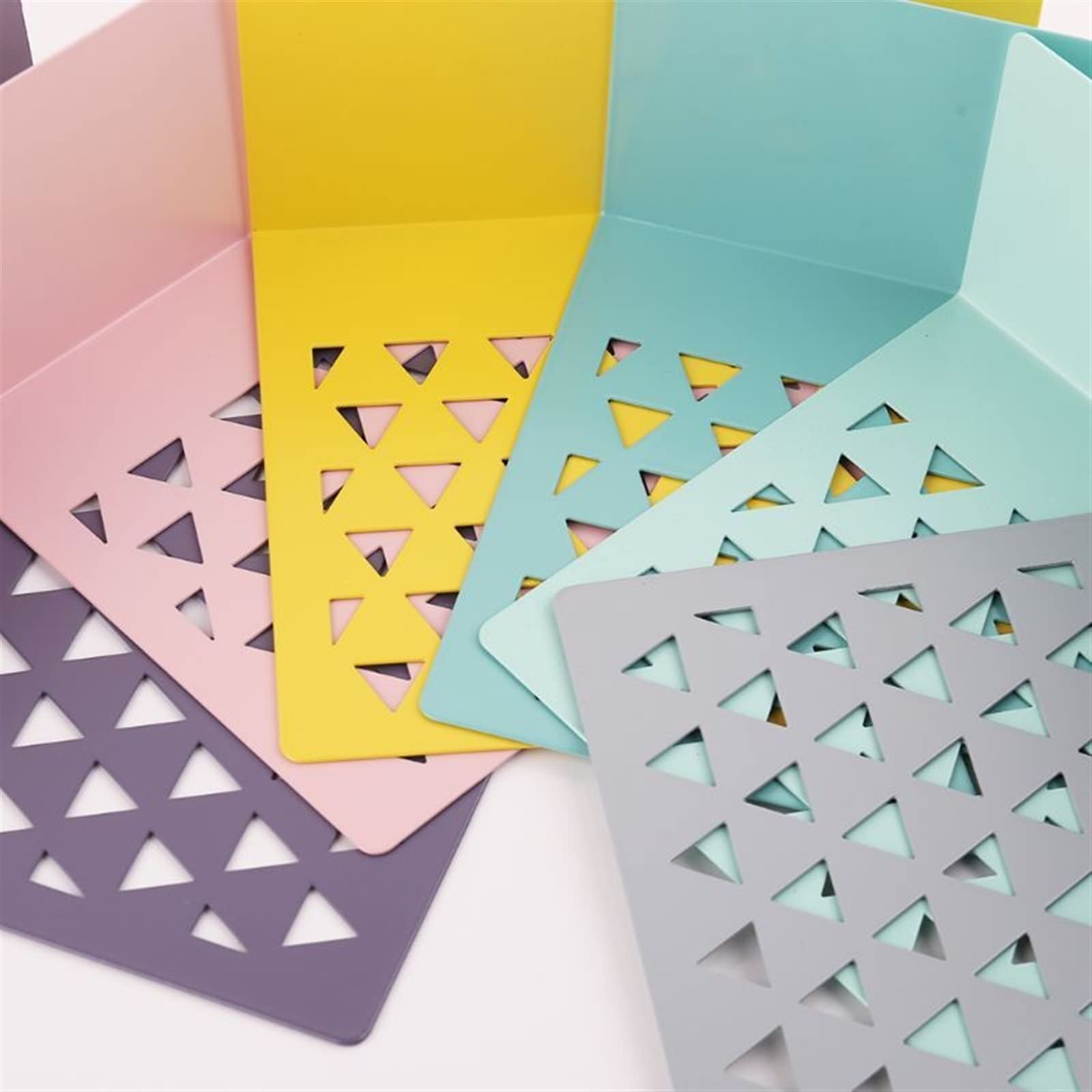 Fermalibri da scrivania in metallo, elegante supporto e mensola per la casa e l'ufficio, disponibile in viola e grigio