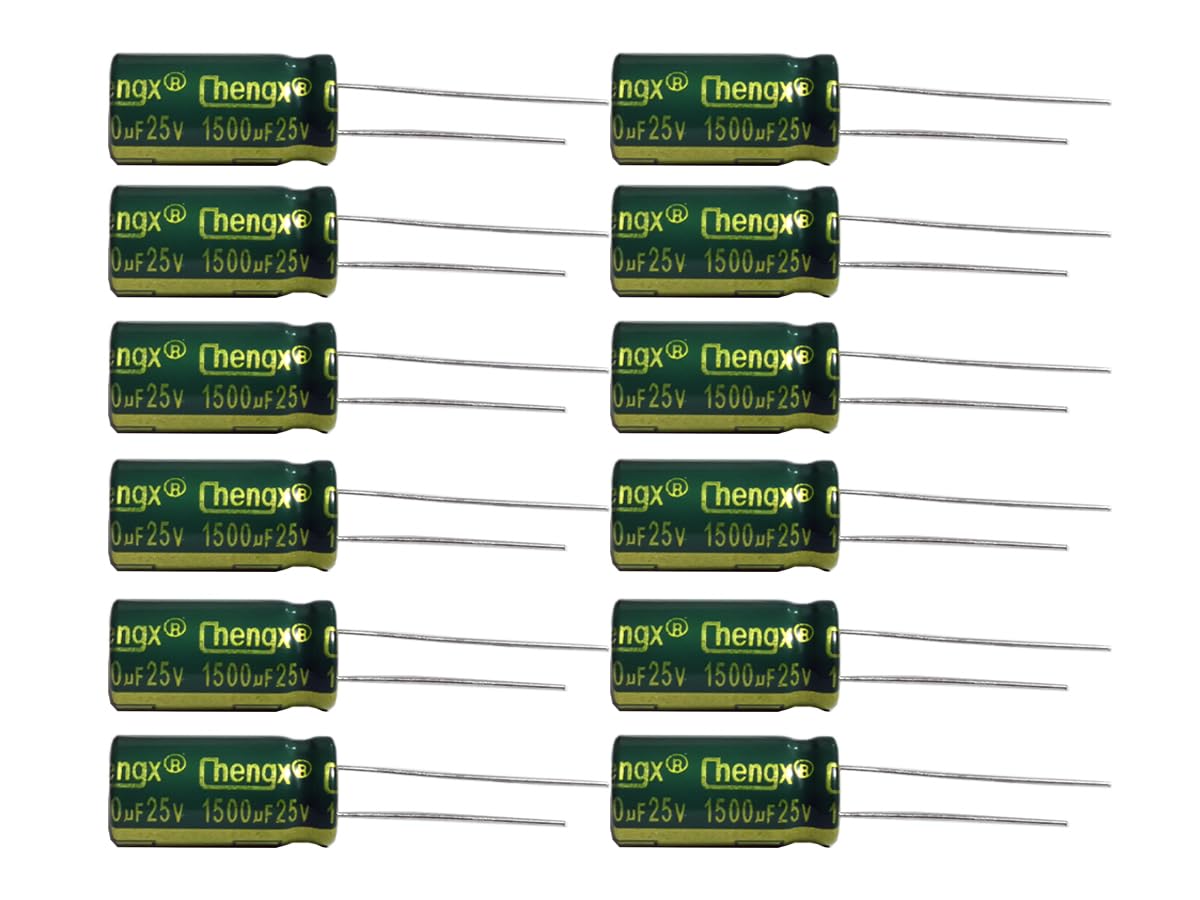 Generic 1500uF 25V 10X20 +/-20% -40 to +105°C 17PCS Aluminum Electrolytic Capacitors,1500 MFD,1500uF 25V Capacitor,1500uF Capacitor,25V Capacitor,