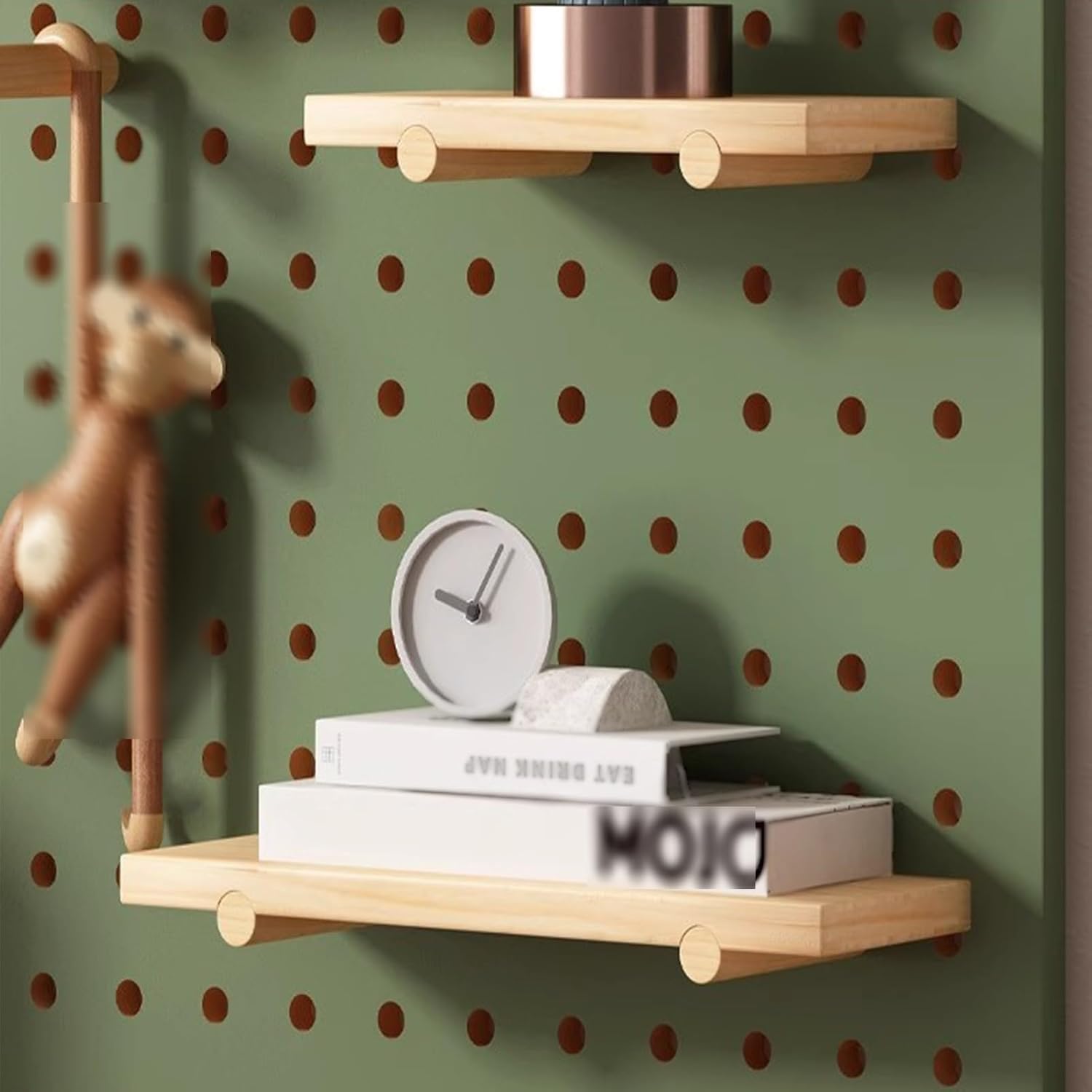 Pegboard Peg Hooks Assortment Organizer Accessory Pegboard Wall Organizer Wall Mounted Storage Arrange System Kit for Office Storage(White,60x120cm)