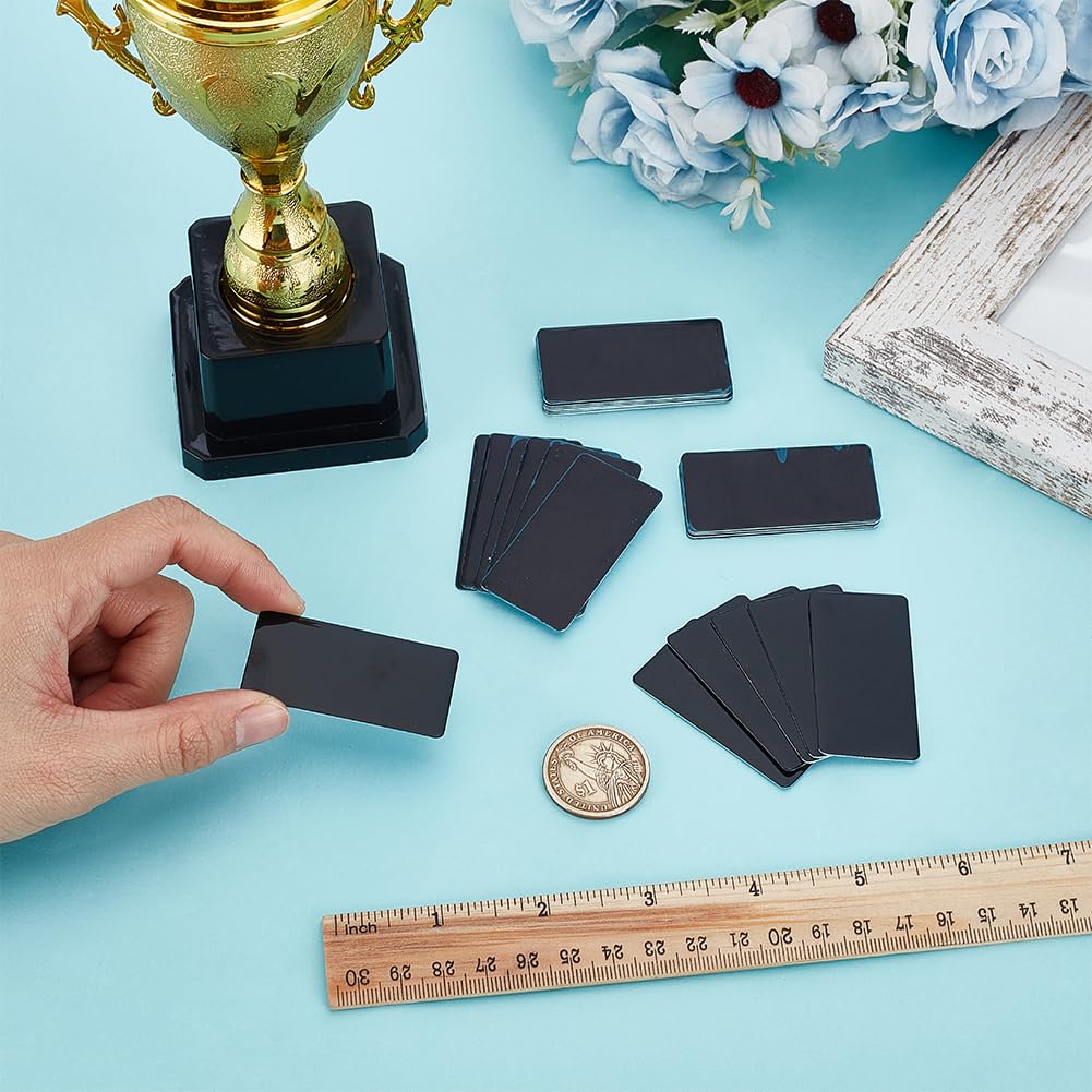 UNICRAFTALE 25 Stück Metallplatten Für Lasergravur - 50mm Aluminium Namensschilder Selbstklebend